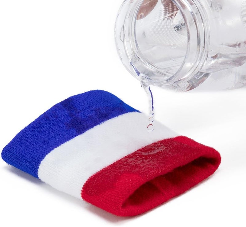 BEFORYOU Striped Sweatbands Set, Sports Headband and Wristbands Sweatbands Colorful Cotton Striped Sweatband Set American Flag Style for Men and Women - Image 5